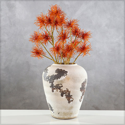 White accent ceramic vase