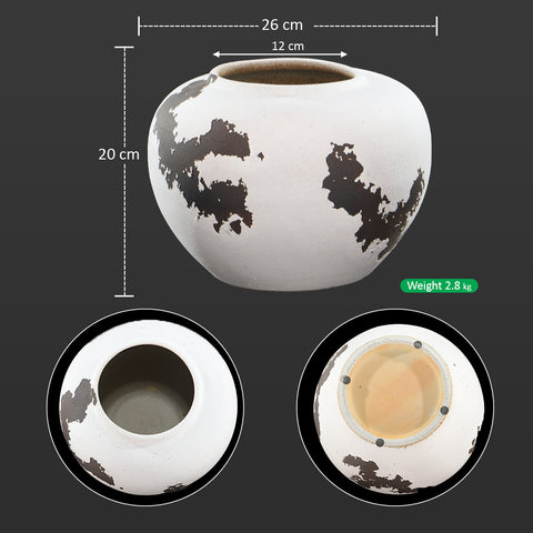 Brown white design vase