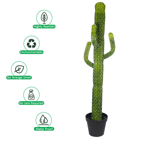 Faux Desert Cacti Plant(with black nursery pot)