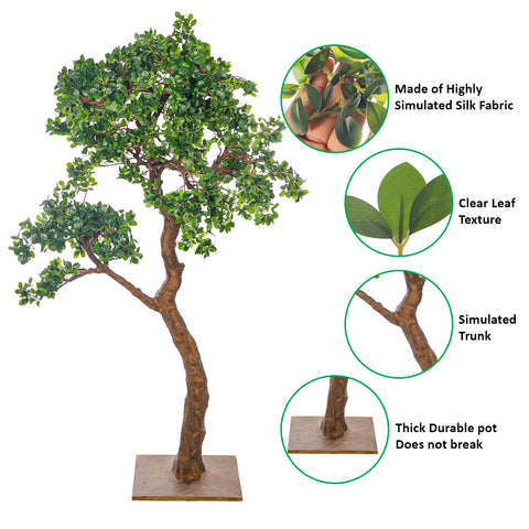 Decorative Faux Bonsai Plant(with black nursery pot)