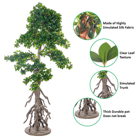 Decorative Faux Bonsai Plant(with black nursery pot)