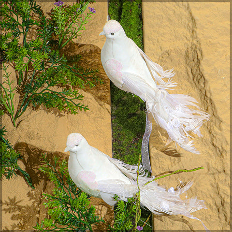 White bird figurines