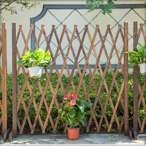 1 Piece Extendable Wooden Grid Fence (Fence Only)