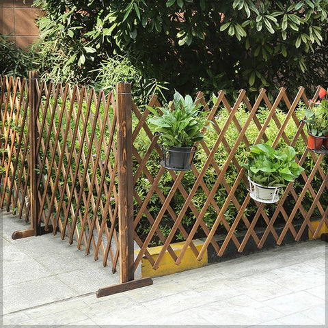 1 Piece Extendable Wooden Grid Fence (Fence Only)