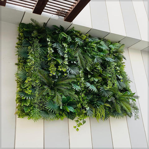 Lush Green Wall Art with Colorful Accents for display purposes only (non-sale)