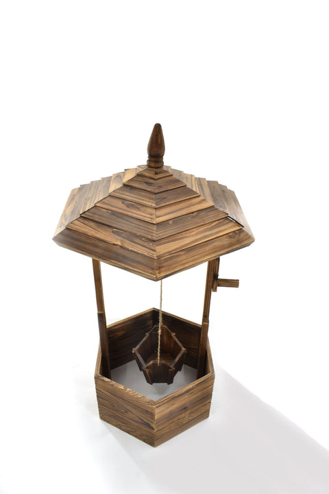 Garden wishing well planter for rustic charm