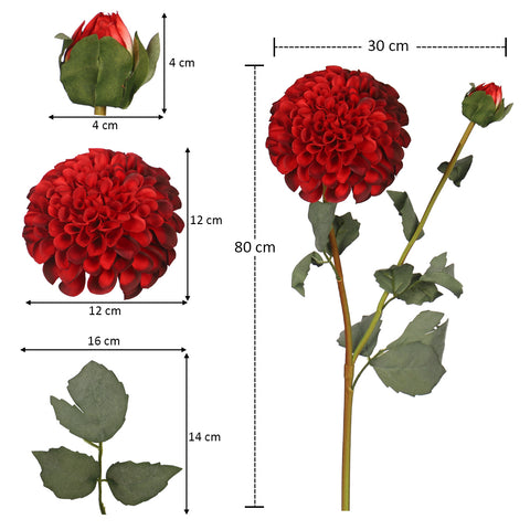 Faux Dahlia Flower Single Stem(without vase)
