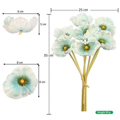 Single Bunch Fake Poppy Flowers(without vase)