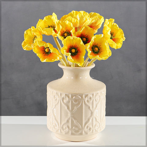 Single Bunch Fake Poppy Flowers(without vase)