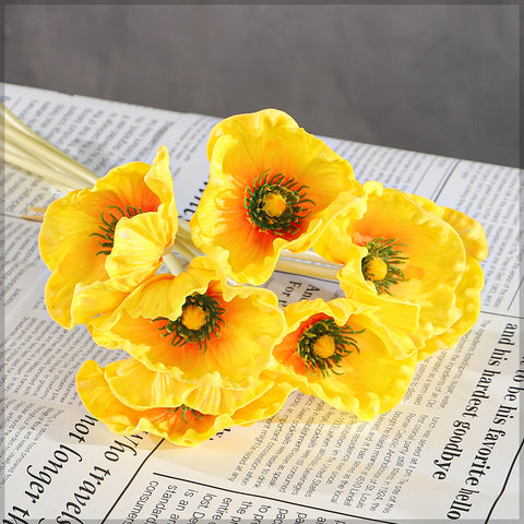 Single Bunch Fake Poppy Flowers(without vase)