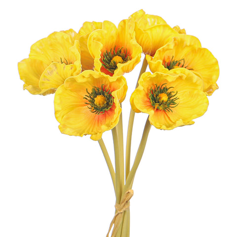 Single Bunch Fake Poppy Flowers(without vase)
