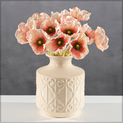 Single Bunch Fake Poppy Flowers(without vase)