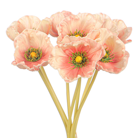 Single Bunch Fake Poppy Flowers(without vase)