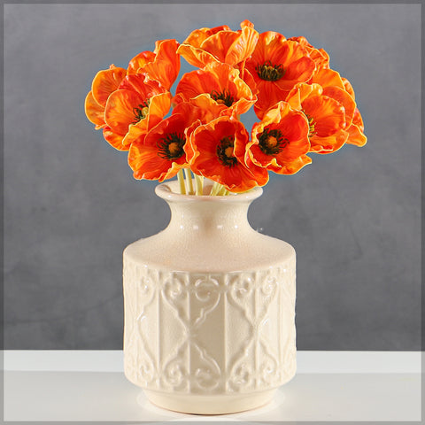 Single Bunch Fake Poppy Flowers(without vase)