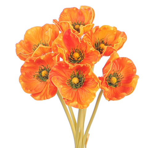Single Bunch Fake Poppy Flowers(without vase)