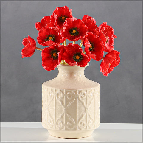 Single Bunch Fake Poppy Flowers(without vase)