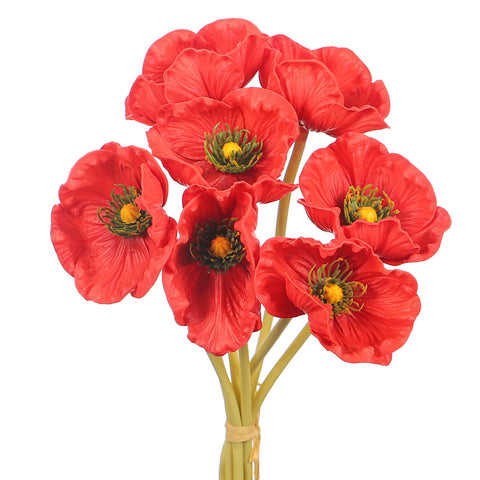 Single Bunch Fake Poppy Flowers(without vase)