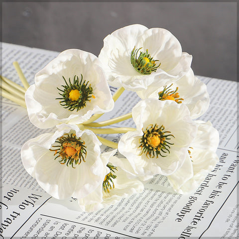 Single Bunch Fake Poppy Flowers(without vase)