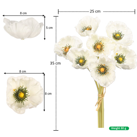 Single Bunch Fake Poppy Flowers(without vase)