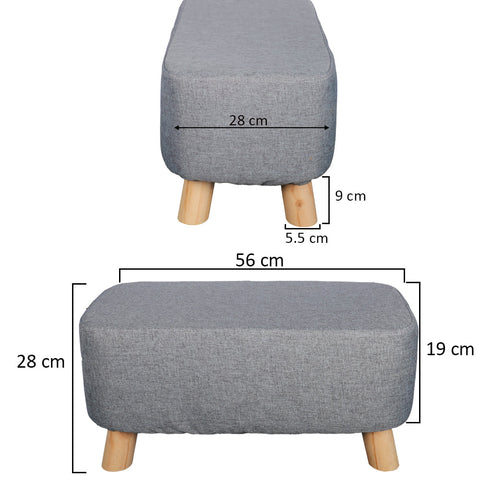 Solid Wood Legs Footstool