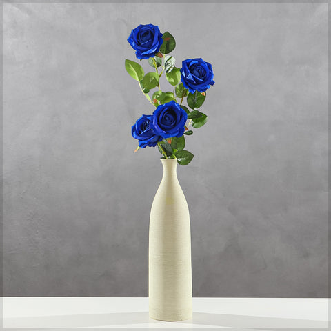 Realistic Faux Single Rose Stem Flower