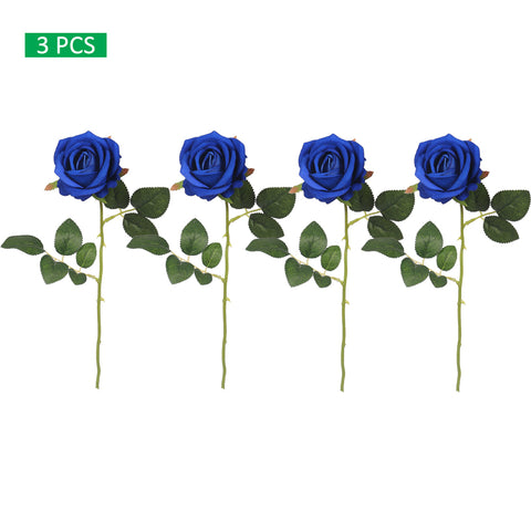 Realistic Faux Single Rose Stem Flower