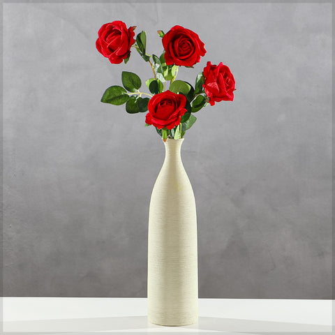Realistic Faux Single Rose Stem Flower