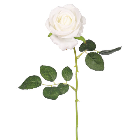 Realistic Faux Single Rose Stem Flower