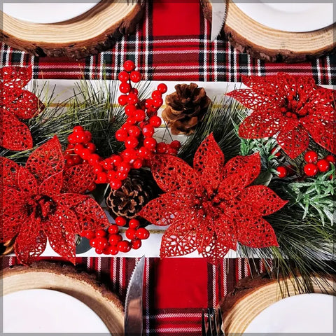 Decorative glitter poinsettia Christmas flower