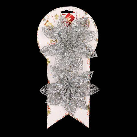 Sparkling Christmas floral ornaments