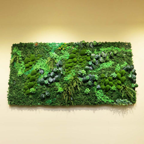 green botanical wall art panel