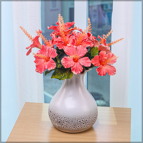 Faux hibiscus flower