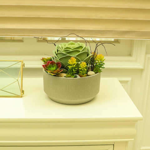 Fake potted green succulent