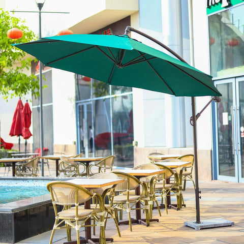 green cantilever umbrella dubai