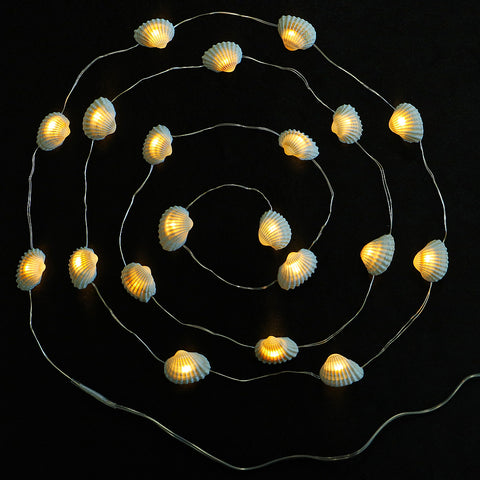 Christmas LED lights string with seashell
