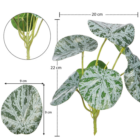 Faux Peperomia Caperata Leaves Bunch(without vase)