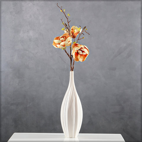 Artificial 3 Heads Magnolia Flower Single Stem(without vase)
