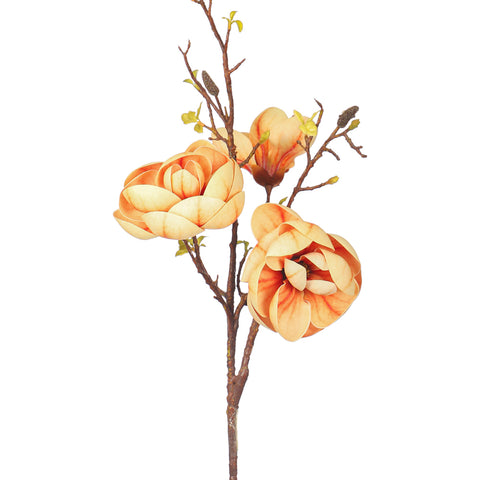 Artificial 3 Heads Magnolia Flower Single Stem(without vase)