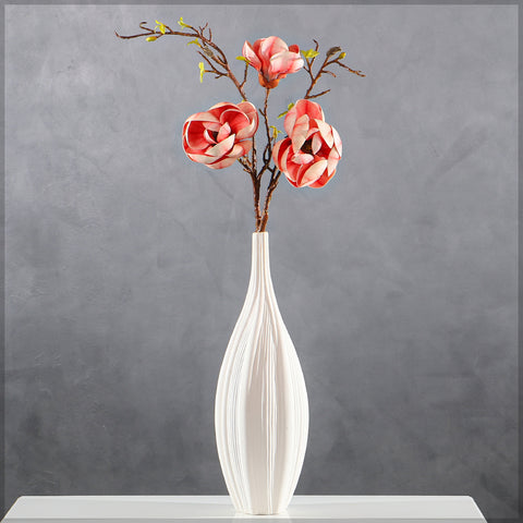Artificial 3 Heads Magnolia Flower Single Stem(without vase)