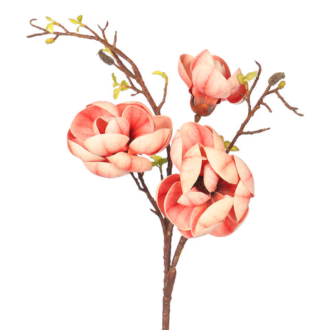 Artificial 3 Heads Magnolia Flower Single Stem(without vase)
