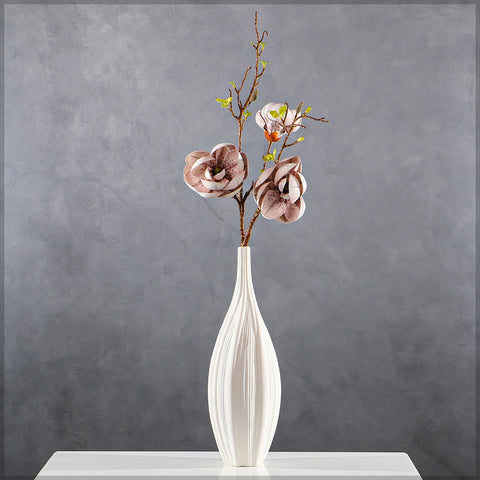 Artificial 3 Heads Magnolia Flower Single Stem(without vase)