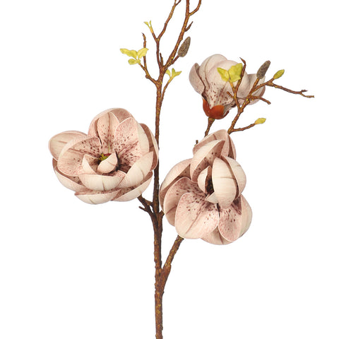 Artificial 3 Heads Magnolia Flower Single Stem(without vase)