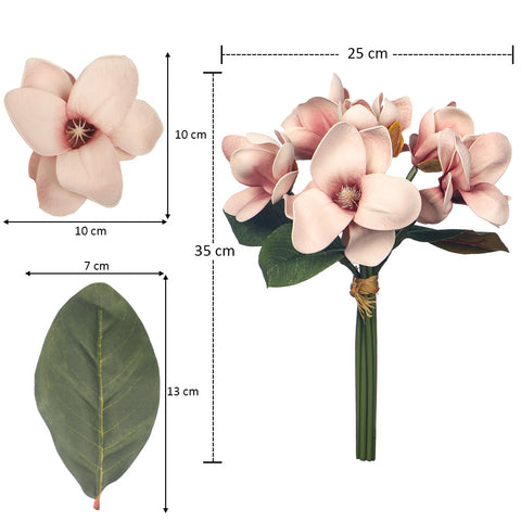 2-Packs Artificial Magnolia Flowers in Bunch (without vase)