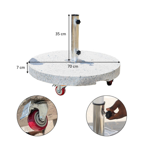 70kg Round Marble Base with Wheels