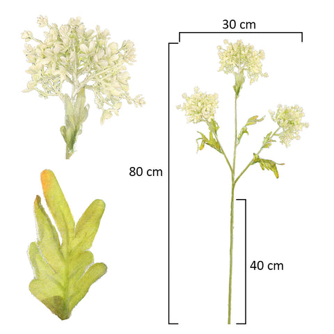 Artificial Meadowsweet Flower Single Stem (without vase)