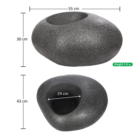 White-Black Concrete Dinosaur Egg Design Planter