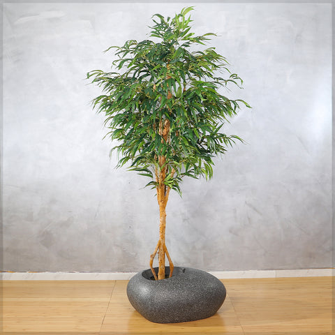 White-Black Concrete Dinosaur Egg Design Planter