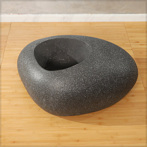 White-Black Concrete Dinosaur Egg Design Planter