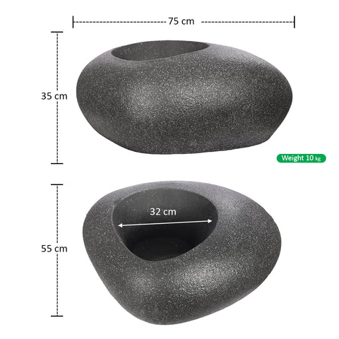 White-Black Concrete Dinosaur Egg Design Planter