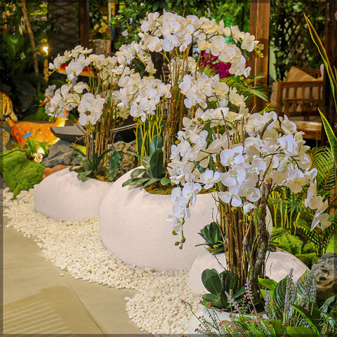 Textured cement planter